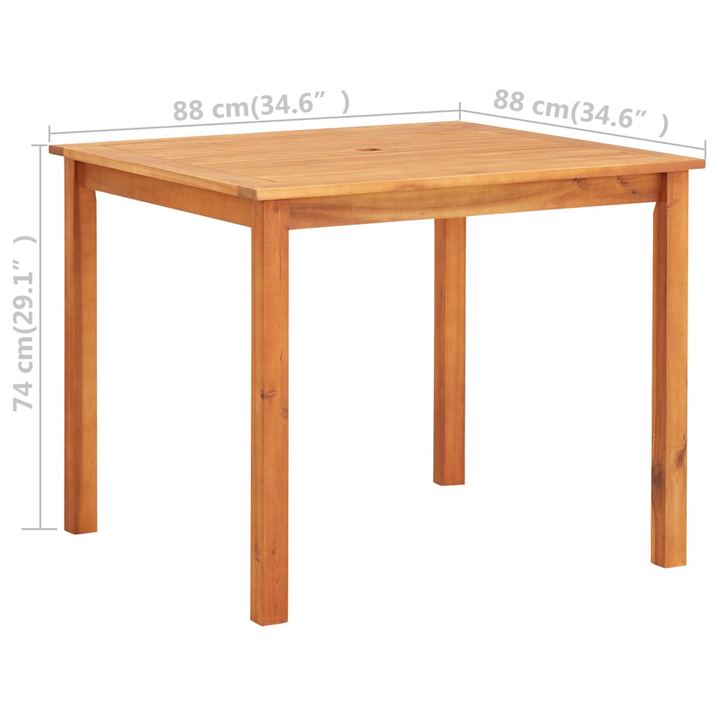 Gartentisch 88x88x74 cm Akazie Massivholz